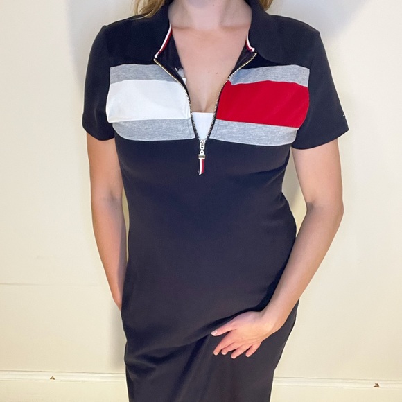 Tommy Hilfiger Navy Blue Polo Midi Dress size Medium - Picture 4 of 4